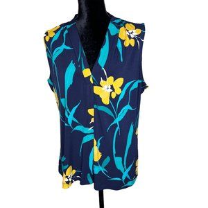 Calvin Klein Sleeveless V-Neck Cami Floral Blouse